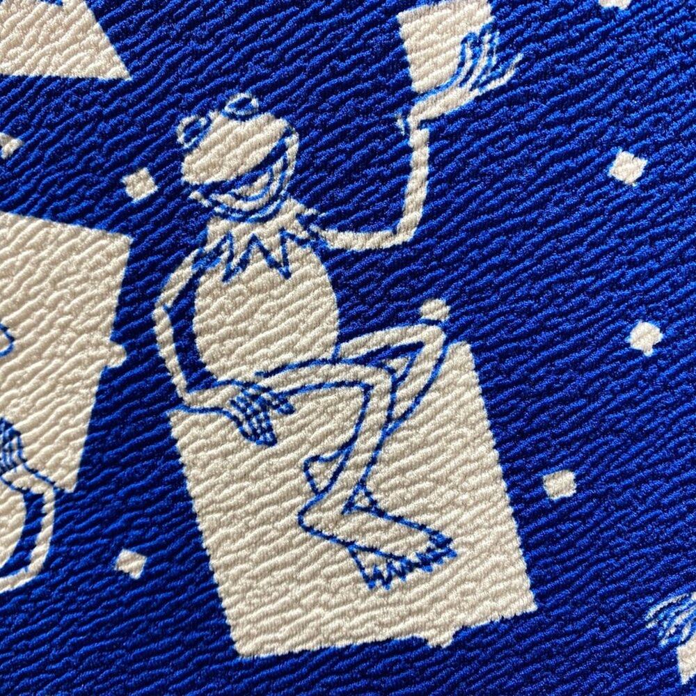 LuLaRoe Cassie Kermit Frog Toilet Paper Disney L Knee Length Muppets Blue White - Picture 2 of 6
